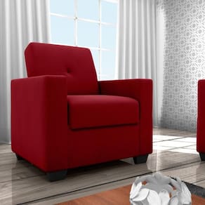 Poltrona Para Sala De Recepção Jerez Veludo Maserati Vermelho