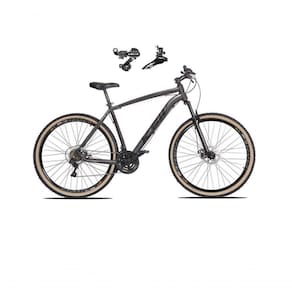Bicicleta Aro 29 Ksw Xlt Alumínio 24v Câmbios Shimano Garfo Suspensão Pneu Faixa Bege Grafite 17