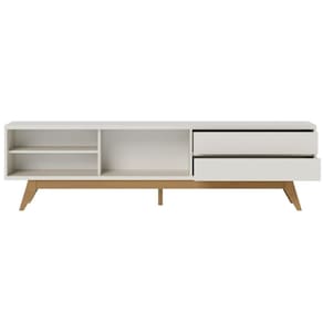 Rack Ripado Para Tvs 75 Viareggio Off White Matte