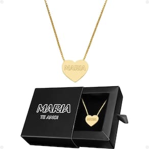 Colar Feminino Aço Dourado + Pingente Personalize Coração Qualidade Premium Edição Limitada Casual