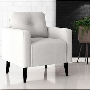 Poltrona Decorativa Para Sala Viena Boucle Bege