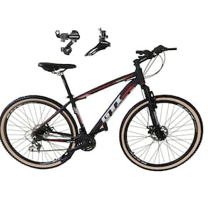 Bicicleta Aro 29 Gti Roma Alumínio 21v Câmbios Shimano Freio A Disco C- Pneu Faixa Bege Preto-vermelho 17