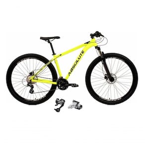 Bicicleta Aro 29 Absolute Nero 4 Cabos Internos 24v Câmbios Shimano Garfo Com Trava Amarelo 21