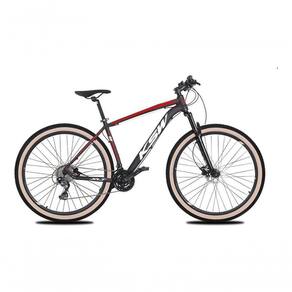 Bicicleta Aro 29 Ksw Xlt 27v Freio Hidráulico K7 Garfo Trava Pneu Faixa - Preto/vermelho/branco Tam.19