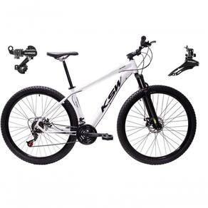 Bicicleta Aro 29 Ksw Xlt Alumínio 24v Câmbios Shimano Garfo Suspensão - Branco Tam.21