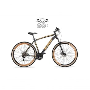 Bicicleta Aro 29 Ksw Xlt 24v Freios Disco Hidráulicos Garfo Suspensão Pneu Faixa - Preto/laranja Tam.15