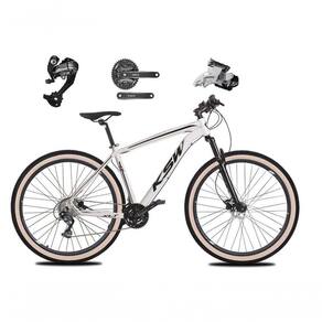 Bicicleta Aro 29 Ksw Xlt 27v Câmbios Shimano Altus Freios Hidráulicos Garfo Trava Pneu Faixa - Branco Tam.19