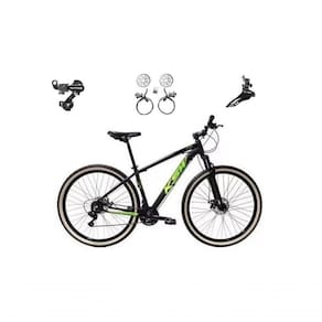 Bicicleta Aro 29 Ksw Xlt 24v K7 Câmbios Shimano Freio Hidráulico Garfo Trava Pneu Faixa - Preto/verde Tam.19