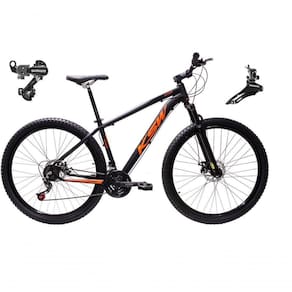 Bicicleta Aro 29 Ksw Xlt Alumínio 24v Câmbios Shimano Garfo Suspensão - Preto/laranja Tam.19