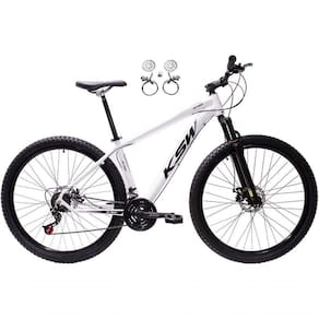 Bicicleta Aro 29 Ksw Xlt 24v Freios Disco Hidráulicos Garfo Suspensão - Branco Tam.17
