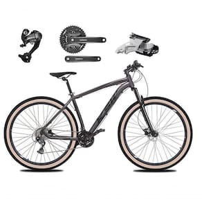 Bicicleta Aro 29 Ksw Xlt 27v Câmbios Shimano Altus Freios Hidráulicos Garfo Trava Pneu Faixa - Grafite Tam.17