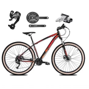 Bicicleta Aro 29 Ksw Xlt 27v Câmbios Shimano Altus Freios Hidráulicos Garfo Trava Pneu Faixa -preto/vermelho/laranja. 17