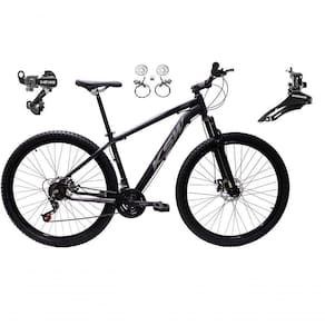 Bicicleta Aro 29 Ksw Xlt 24v K7 Câmbios Shimano Freio Hidráulico Garfo Trava - Preto/prata Tam.19