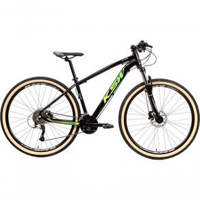 Bicicleta Aro 29 Ksw Xlt 24v K7 Câmbios Shimano Freio Hidráulico Garfo Trava Pneu Faixa - Preto/verde Tam.19