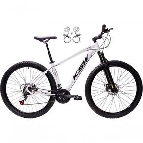 Bicicleta Aro 29 Ksw Xlt 24v Freios Disco Hidráulicos Garfo Suspensão - Branco Tam.15