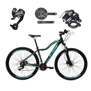 Bicicleta Feminina Aro 29 Ksw Mwza 27v Câmbios Shimano Altus Freios Hidráulicos - Preto-azul Tam.15