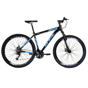 Bicicleta Aro 29 Gta Start Alumínio 27v K7 Freio Disco Mecânico Garfo Suspensão - Preto-azul Tam.17