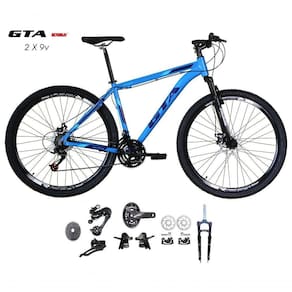Bicicleta Aro 29 Gta Start Kit 2x9 Gta Sunrun Freio Disco K7 11/36 Pedivela 24/38d Garfo Com Trava - Azul Tam.15.5