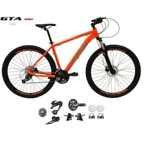 Bicicleta Aro 29 Ksw Xlt Kit 2x9 Gta Sunrun Freio Disco K7 11/36 Pedivela 24/38d Garfo Com Trava - Laranja Tam.17