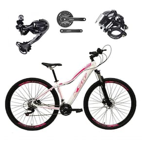 Bicicleta Aro 29 Ksw Mwza Feminina Câmbio Deore E Altus 27v F/hidráulicos Garfo Trava - Branco/rosa Tam.15