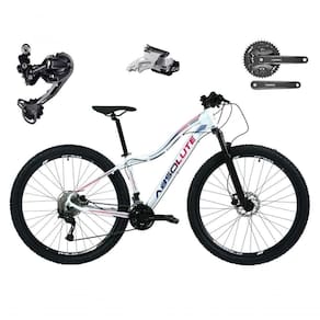 Bicicleta Aro 29 Absolute Hera Feminina Shimano Deore E Altus 27v Hidráulicos Garfo Trava - Branco Tam.15