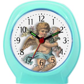 Relógio Despertador Quartz Anjinho Pequeno Herweg 2640 Azul