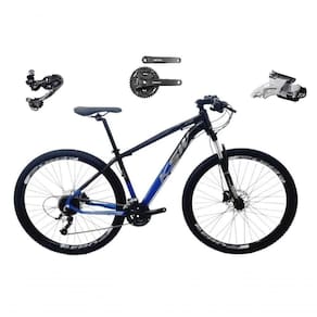 Bicicleta Aro 29 Ksw Xlt Câmbio Traseiro Shimano Deore E Altus 27v Freio Hidráulico Garfo Trava - Preto/azul Tam..17