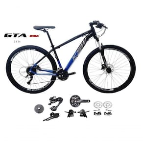 Bicicleta Aro 29 Ksw Xlt Kit 2x9 Gta Sunrun Freio Disco K7 11/36 Pedivela 24/38d Garfo Com Trava - Preto/azul Tam.15