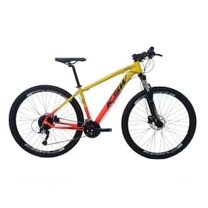 Bicicleta Aro 29 Ksw Xlt Alumínio 24v Câmbios Shimano Garfo Com Trava No Ombro - Amarelo/laranja Tam.17