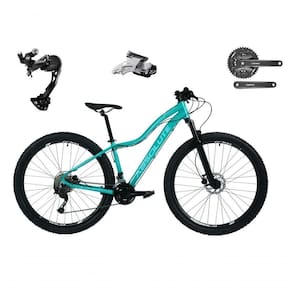 Bicicleta Aro 29 Absolute Hera Feminina Shimano Alívio E Altus 27v F/hidráulicos Garfo Trava - Verde Tam.15