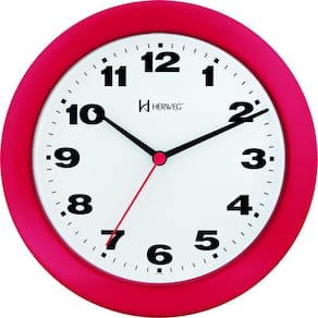 Relógio De Parede 21cm Plástico 6103 Herweg Vermelho