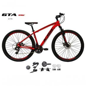 Bicicleta Aro 29 Ksw Xlt Kit 2x9 Gta Sunrun Freio Disco K7 11/36 Pedivela 24/38d Garfo Com Trava - Vermelho Tam.17