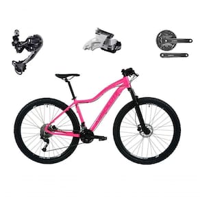 Bicicleta Aro 29 Absolute Hera Feminina Shimano Deore E Altus 27v Hidráulicos Garfo Trava - Rosa Tam.17