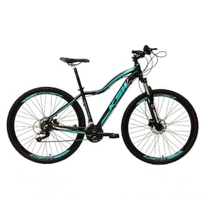 Bicicleta Feminina Aro 29 Ksw Mwza Alumínio 24v Câmbios Shimano Garfo Com Trava No Ombro - Preto/azul Tam.15