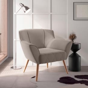 Poltrona De Sala Para Decoração Italva Inca Sépia