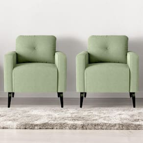 Conjunto Poltronas Decorativas Jade Boucle Oliva