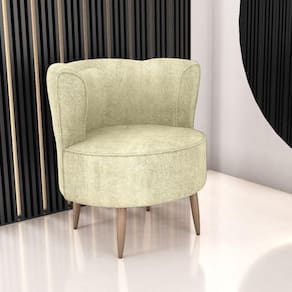 Poltrona Decorativa Para Sala Amapá Boucle Bege