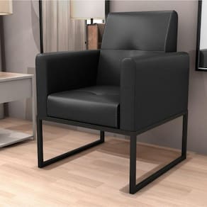 Poltrona Decorativa 1 Lugar Ubatã Sintetico Preto