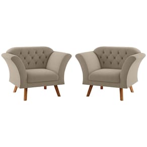 Conjunto Poltrona Para Sala De Recepção Moreira Inca Castor