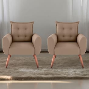 Jogo De Poltronas Decorativas Park Suede Bege