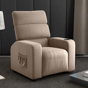 Poltrona Reclinável Para Sala Hull Veludo Turkey Cappuccino