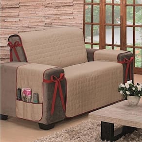 Protetor De Sofá Dupla Face Premium 2 Lugares King - Vermelho-cáqui