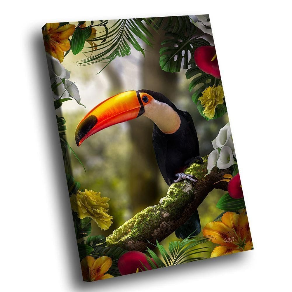 Quadro Tucano Floral -- Br Artes