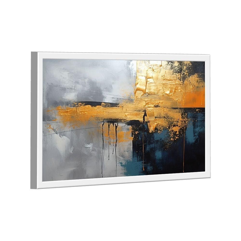 Quadro Abstrato Mancha Dourada -- Br Artes