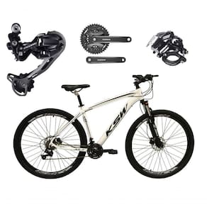 Bicicleta Aro 29 Ksw Xlt Shimano Deore E Altus 27v Freio Hidráulico Garfo Trava - Branco Tam.21