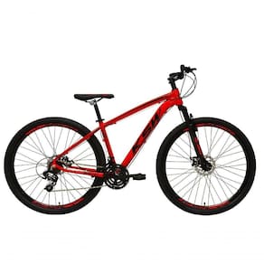 Bicicleta Aro 29 Ksw Xlt Alumínio 24v Câmbios Shimano Garfo Com Trava No Ombro - Vermelho Tam.21