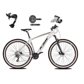 Bicicleta Aro 29 Ksw Xlt Alívio E Altus 27v Freio Hidráulico Garfo Trava Pneu Faixa - Branco Tam.21