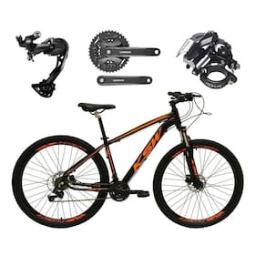 Bicicleta Aro 29 Ksw Xlt Alívio E Altus 27v Freio Hidráulico Garfo Trava - Preto-laranja Tam.19