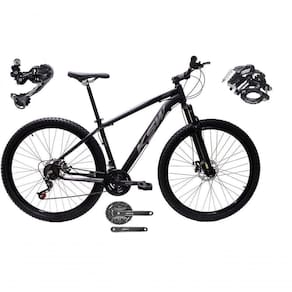 Bicicleta Aro 29 Ksw Xlt Shimano Deore E Altus 27v Freio Hidráulico Garfo Trava - Preto-prata Tam.21