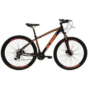 Bicicleta Aro 29 Ksw Xlt Alumínio 24v Câmbios Shimano Garfo Com Trava No Ombro - Preto-laranja Tam.21